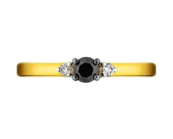 Apart Pierścionek z żółtego złota z brylantami - 0,30 ct - próba 585< Pierścionki