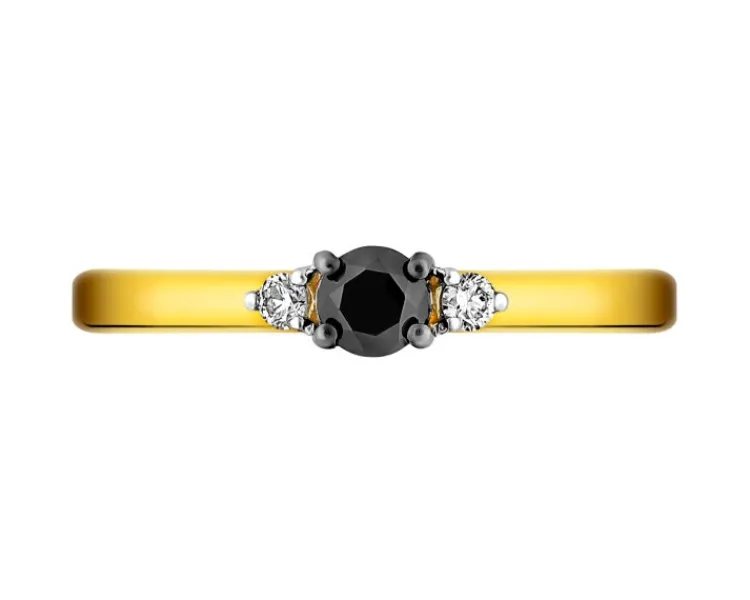 Apart Pierścionek z żółtego złota z brylantami - 0,30 ct - próba 585< Pierścionki