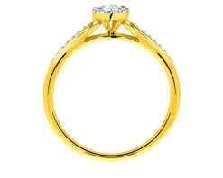 Apart Pierścionek z żółtego złota z diamentami - 0,15 ct - próba 585< Pierścionki