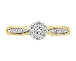 Apart Pierścionek z żółtego złota z diamentami - 0,15 ct - próba 585< Pierścionki