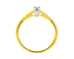 Apart Pierścionek z żółtego złota z brylantem - 0,03 ct - próba 375< Pierścionki