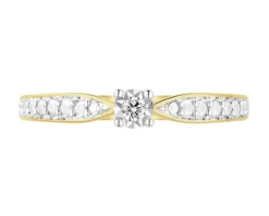Apart Pierścionek z żółtego złota z brylantem - 0,03 ct - próba 375< Pierścionki