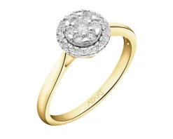 Best Apart Pierścionek z żółtego złota z diamentami - 0,25 ct - próba 585