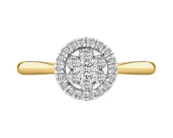 Best Apart Pierścionek z żółtego złota z diamentami - 0,25 ct - próba 585