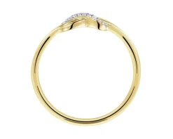 Apart Pierścionek z żółtego złota z diamentami - nieskończoność - 0,03 ct - próba 375< Pierścionki