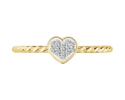 Apart Pierścionek z żółtego złota z diamentami - serce - 0,04 ct - próba 375< Wszystkie