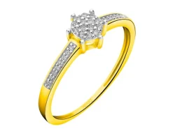Apart Pierścionek z żółtego złota z diamentami - 0,07 ct - próba 585< Pierścionki