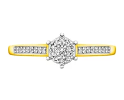 Apart Pierścionek z żółtego złota z diamentami - 0,07 ct - próba 585< Pierścionki