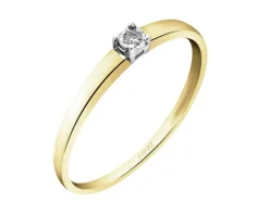 Apart Pierścionek z żółtego złota z brylantem - 0,01 ct - próba 375< Pierścionki