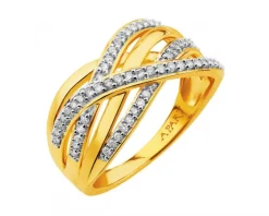 Apart Pierścionek z żółtego złota z brylantami - 0,25 ct - próba 585