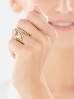 Apart Pierścionek z żółtego złota z diamentami - 0,03 ct - próba 585< Pierścionki