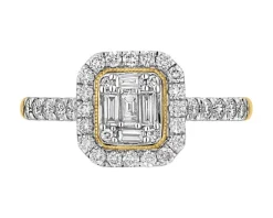 Outlet Apart Pierścionek z żółtego złota z diamentami - 0,50 ct - próba 585