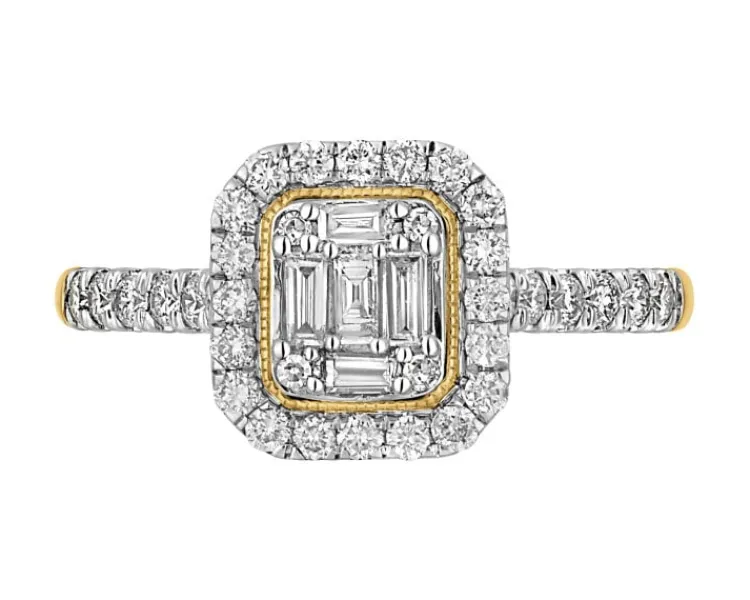 Outlet Apart Pierścionek z żółtego złota z diamentami - 0,50 ct - próba 585