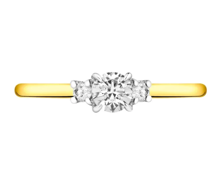 Apart Pierścionek z żółtego złota z brylantami - 0,25 ct - próba 585< Wszystkie
