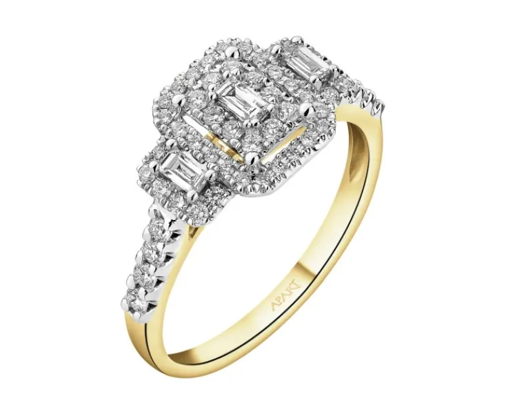 Discount Apart Pierścionek z żółtego złota z diamentami - 0,50 ct - próba 585