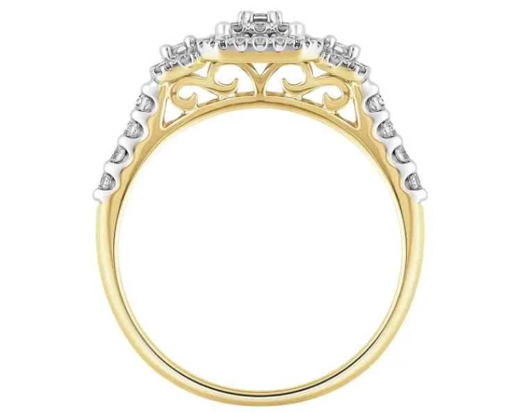 Discount Apart Pierścionek z żółtego złota z diamentami - 0,50 ct - próba 585