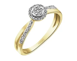 Apart Pierścionek z żółtego złota z diamentami - 0,15 ct - próba 585< Pierścionki