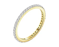 Apart Pierścionek z żółtego złota z brylantami laboratoryjnymi - Eternity - 0,42 ct - próba 585< Wszystkie