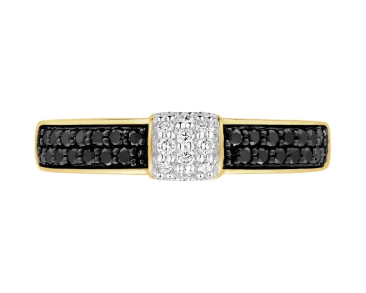 Apart Pierścionek z żółtego złota z brylantami - 0,27 ct - próba 585< Pierścionki