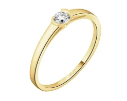 New Apart Pierścionek z żółtego złota z brylantem - 0,12 ct - próba 585
