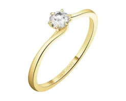 Clearance Apart Pierścionek z żółtego złota z brylantem laboratoryjnym - 0,26 ct - próba 585