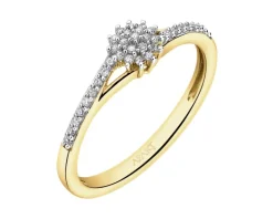 Best Apart Pierścionek z żółtego złota z diamentami - 0,12 ct - próba 585