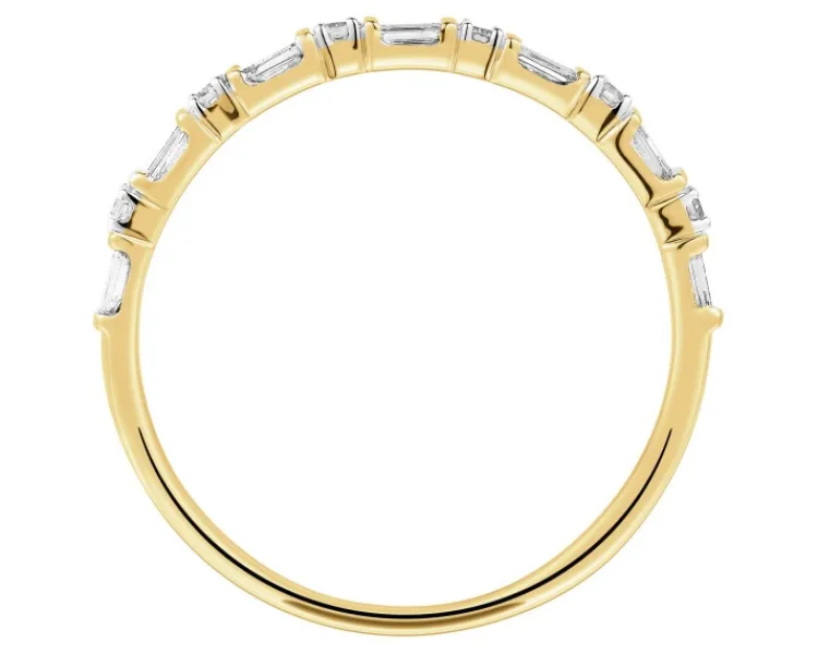 Outlet Apart Pierścionek z żółtego złota z diamentami - 0,15 ct - próba 585