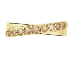 Apart Pierścionek z żółtego złota z brylantami Champagne - 0,50 ct - próba 585< Pierścionki