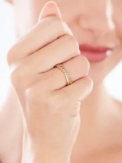 Apart Pierścionek z żółtego złota z brylantami Champagne - 0,50 ct - próba 585< Pierścionki