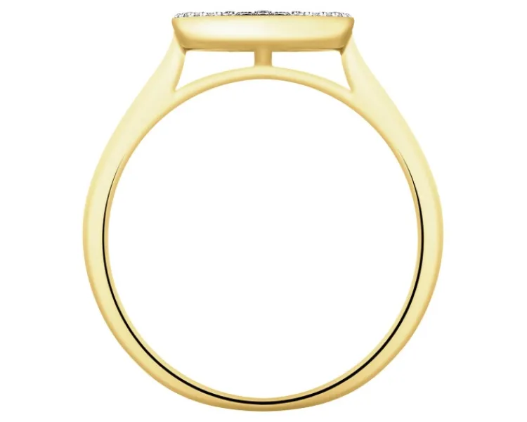 Outlet Apart Pierścionek z żółtego złota z diamentami - 0,21 ct - próba 585