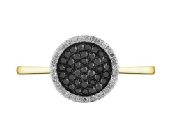 Outlet Apart Pierścionek z żółtego złota z diamentami - 0,21 ct - próba 585