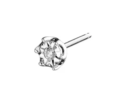 Apart Pojedynczy kolczyk z białego złota z brylantem - 0,01 ct - próba 375< Kolczyki Z Diamentami