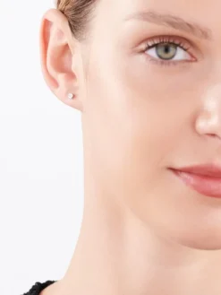 Apart Pojedynczy kolczyk z białego złota z brylantem - 0,01 ct - próba 375< Kolczyki Z Diamentami