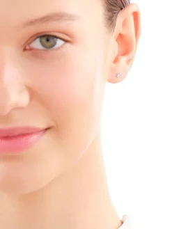 New Apart Pojedynczy kolczyk z białego złota z brylantem do piercingu - 0,01 ct - próba 375