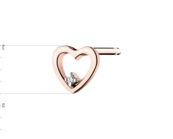 Apart Pojedynczy kolczyk z różowego złota z diamentem - serce - 0,004 ct - próba 375< Kolczyki Z Diamentami