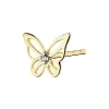 Online Apart Pojedynczy kolczyk z żółtego złota z diamentem - motyl - 0,002 ct - próba 375
