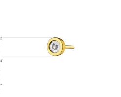 Best Apart Pojedynczy kolczyk z żółtego i białego złota z diamentem - 0,01 ct - próba 375