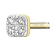Apart Pojedynczy kolczyk z żółtego złota z diamentami - kwadrat - 0,01 ct - próba 375