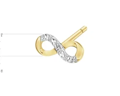 Apart Pojedynczy kolczyk z żółtego złota z diamentem - nieskończoność - 0,003 ct - próba 375< Kolczyki Z Diamentami