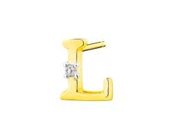 Best Apart Pojedynczy kolczyk z żółtego złota z diamentem - litera L - 0,004 ct - próba 375