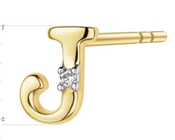 Apart Pojedynczy kolczyk z żółtego złota z diamentem - litera J - 0,004 ct - próba 375< Kolczyki Z Diamentami