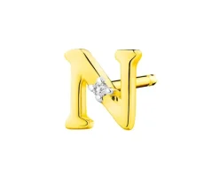 Sale Apart Pojedynczy kolczyk z żółtego złota z diamentem - litera N - 0,004 ct - próba 375