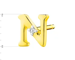 Sale Apart Pojedynczy kolczyk z żółtego złota z diamentem - litera N - 0,004 ct - próba 375