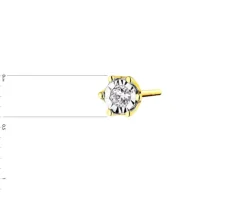 Apart Pojedynczy kolczyk z żółtego i białego złota z brylantem - 0,02 ct - próba 585< Kolczyki Z Diamentami