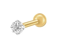 Apart Pojedynczy kolczyk z żółtego złota z diamentem do piercingu - 0,003 ct - próba 375< Wszystkie