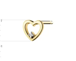 Online Apart Pojedynczy kolczyk z żółtego złota z diamentem - serce - 0,003 ct - próba 375