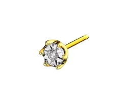 Apart Pojedynczy kolczyk z żółtego i białego złota z brylantem - 0,01 ct - próba 375< Kolczyki Z Diamentami