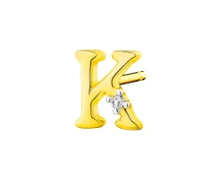 Best Apart Pojedynczy kolczyk z żółtego złota z diamentem - litera K - 0,004 ct - próba 375
