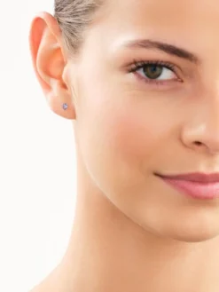 Apart Pojedynczy srebrny kolczyk z cyrkonią do piercingu< Wszystkie