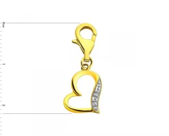 Apart Zawieszka charms z żółtego złota z diamentami - serce - 0,006 ct - próba 585< Charms Z Diamentami